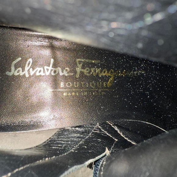 Salvatore Ferragamo Black Suede Boot with Faux Fur Cuff Sz 7.5 (2A — narrow) - Picture 7 of 8